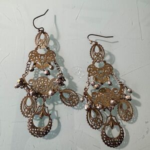 Elegant Gold Chandelier Earrings